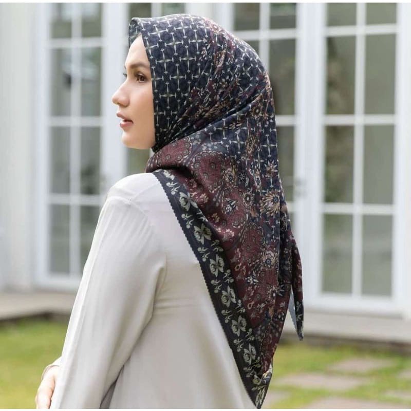 HIJAB Voal Premium Motif Segi empat , Hijab Square Printing (20 MOTIP) laser cut-MH 103