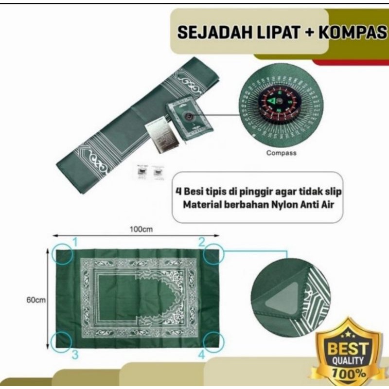 SAJADAH TRAVEL sajadah traveling lipat kekinian dengan kompas