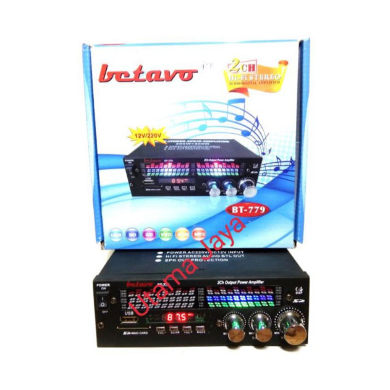 Amplifier Betavo BT-779B Bluetooth STREO USB MMC SD AD/DC Ampli Mini