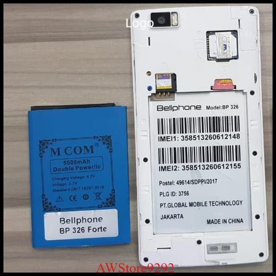 Mcom Battery Batre Baterai Double Power Mcom BellPhone BP326 BP-326 BP 326 Forte