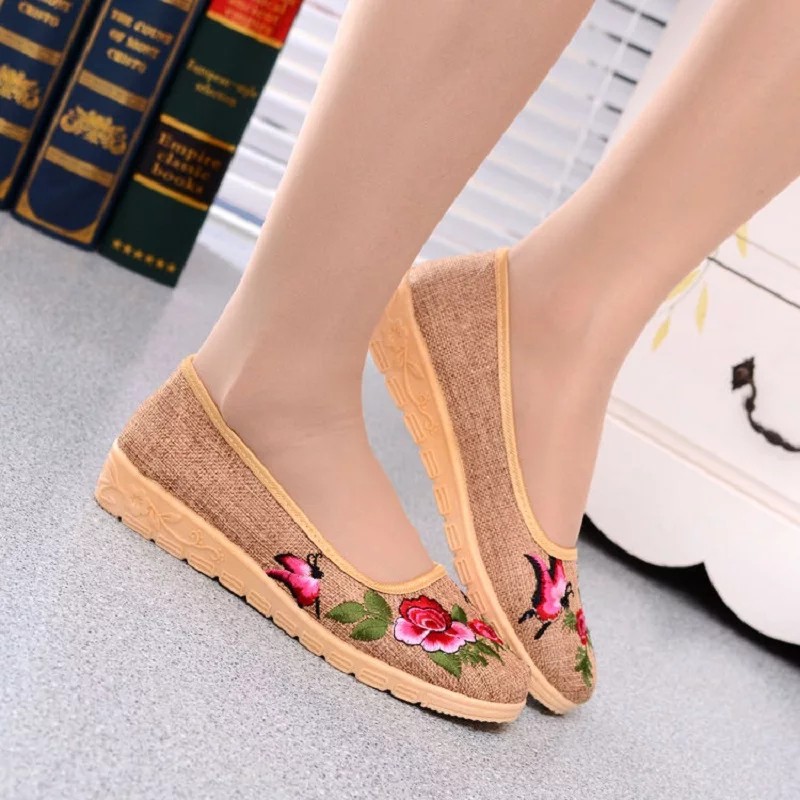 REFFI SEPATU WANITA SLIP ON ROSE MURAH WARNA KREM COKLAT DAN ABU