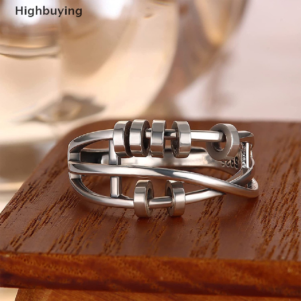 Hbid Cincin Fidget Model Terbuka Adjustable Dengan Manik-Manik Untuk Menghilangkan Stress