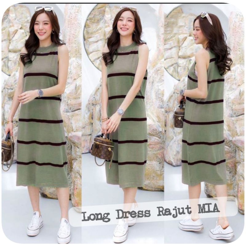 long dress rajut dress Korea dress wanita rajut