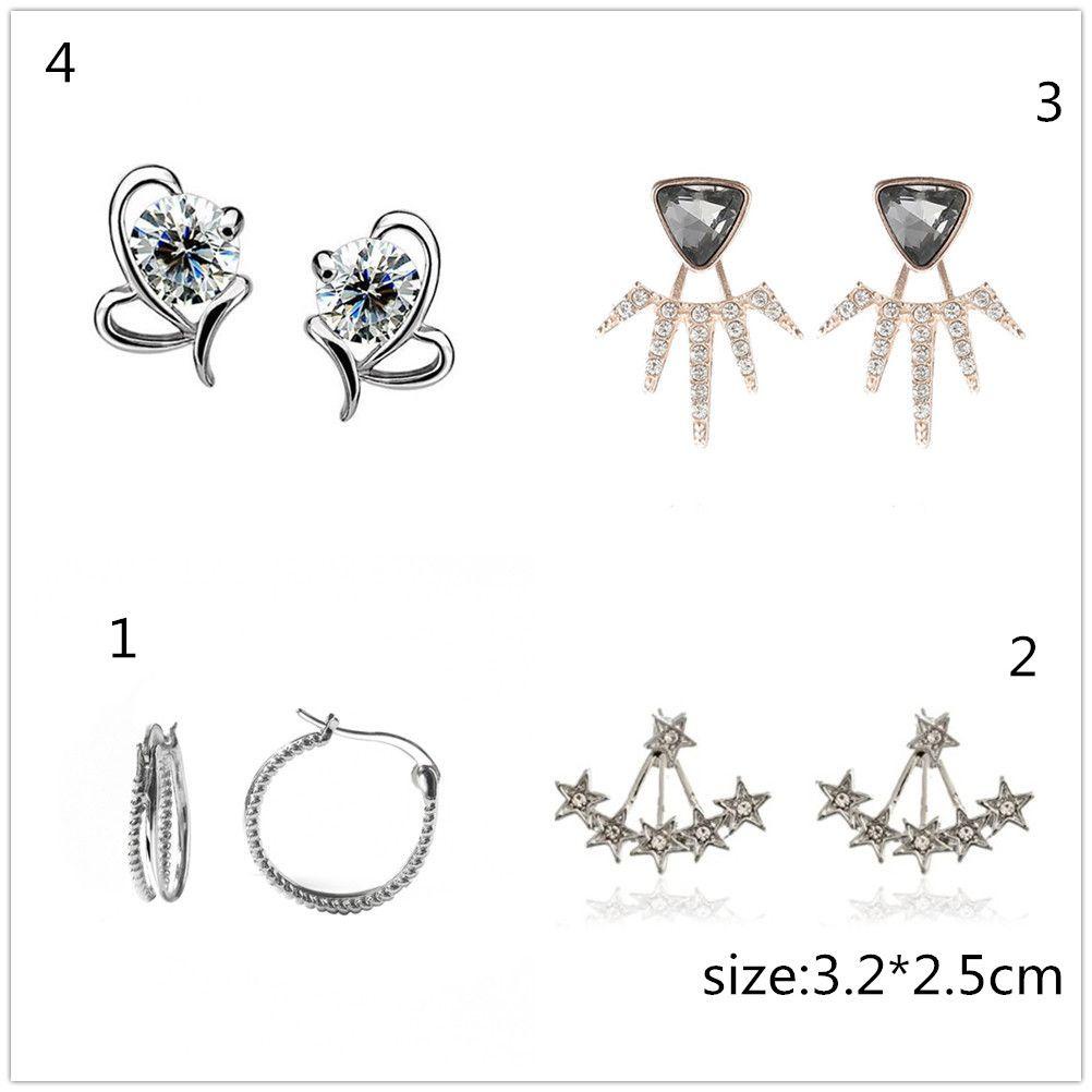 Lily 1pasang Wanita Anting Elegan Mewah Cubic Zirconia Bulat Hoop Fashion Perhiasan