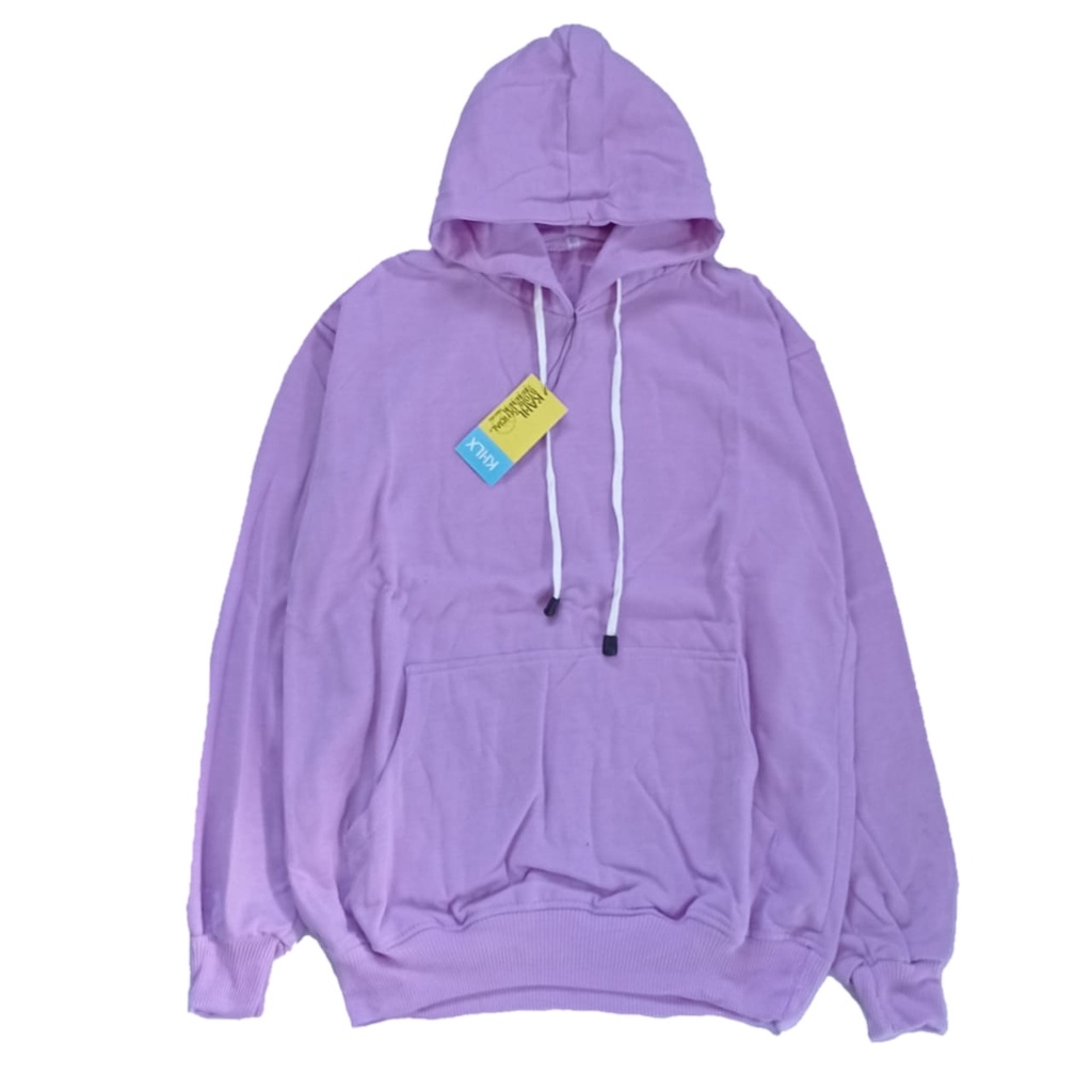 (BISA COD) Jaket jumper hoodie polos pria wanita-lavender