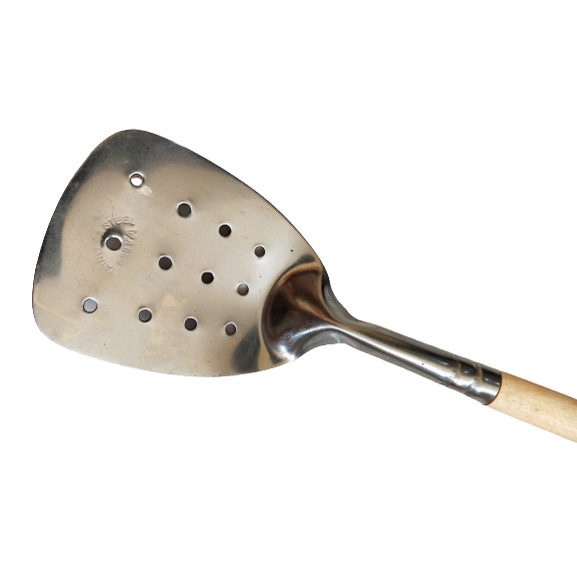 Sutil Masak Murah Gagang Kayu Spatula penggorengan Stainless