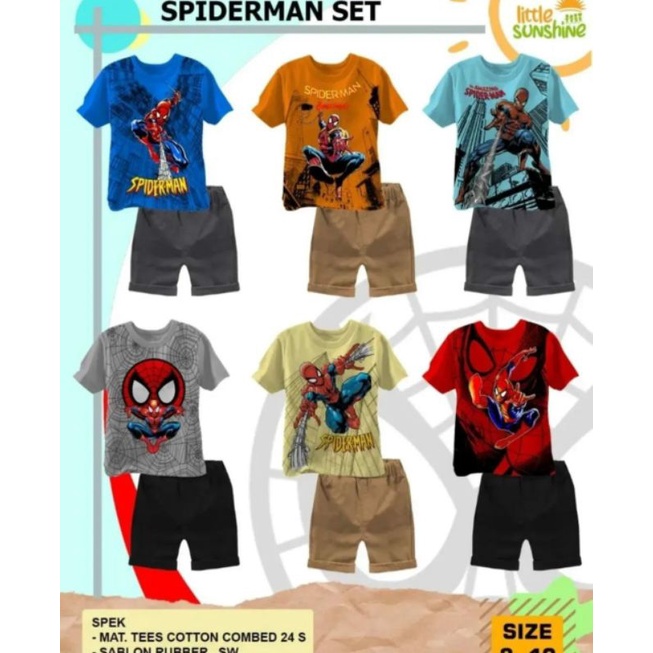 SETELAN SPIDERMAN LITTLE SUNSHINE