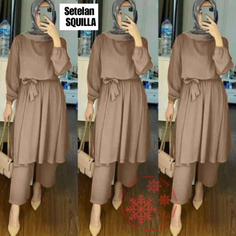 Setelan Tunik Panjang Polos Harian Kaos Knit Rajut Import Wanita Terbaru 2022 Jumbo Melar Xl Xxl Ld 