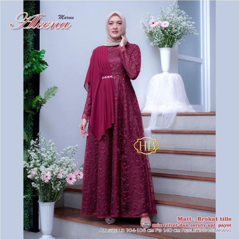 GAMIS ALEENA BROKAT GAMIS BROKAT GAMIS KONDANGAN GAMIS RAMADAN