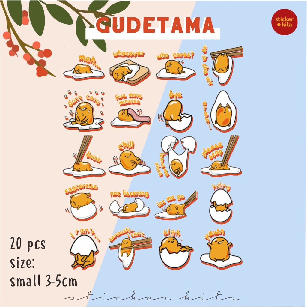

Gudetama - Sticker Tumblr Aesthetic [FREE GIFT] // BISA CUSTOM STICKER STICKER.KITA