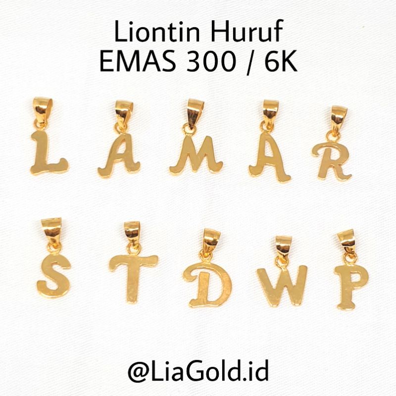 Liontin Huruf EMAS 300 / 6K ( TOKO MAS LIA BEKASI )