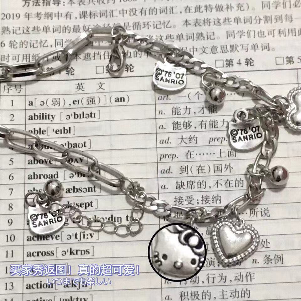 Gelang Double Hellokitty Love Titanium Steel