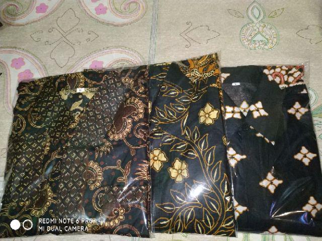 Tey-17 Batik Pria Asj Sa Hrb026 Kenongo Kemeja Tosca Pendek Pekalongan Padi M L Xl Sogan Tulis ::