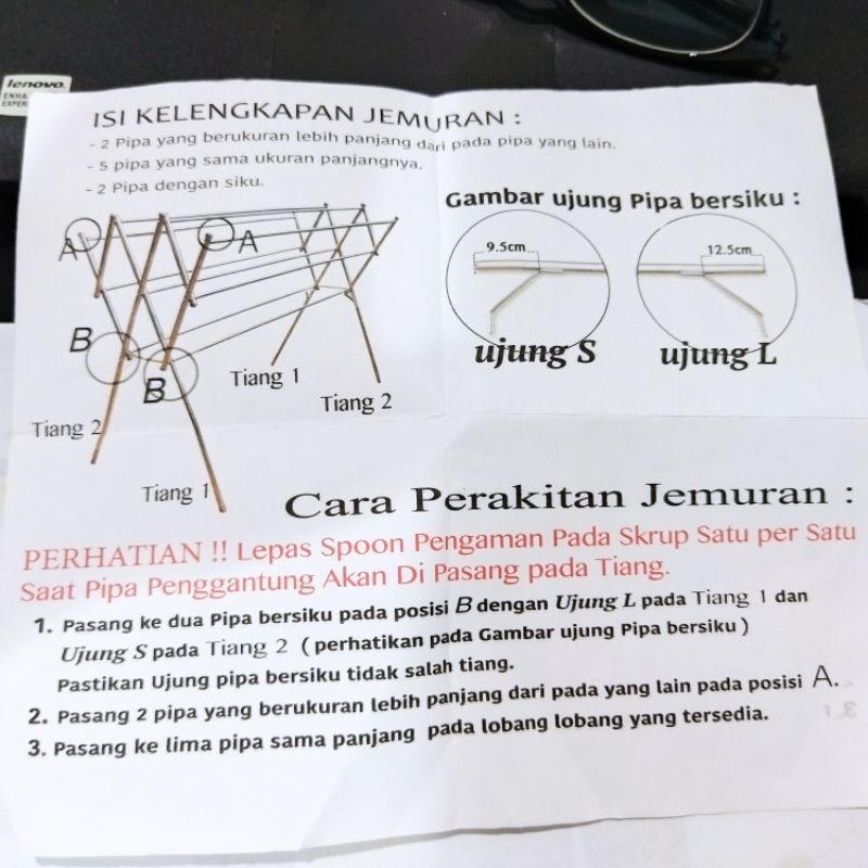 Jemuran Handuk Mini Stainless Steel SS 9 Palang