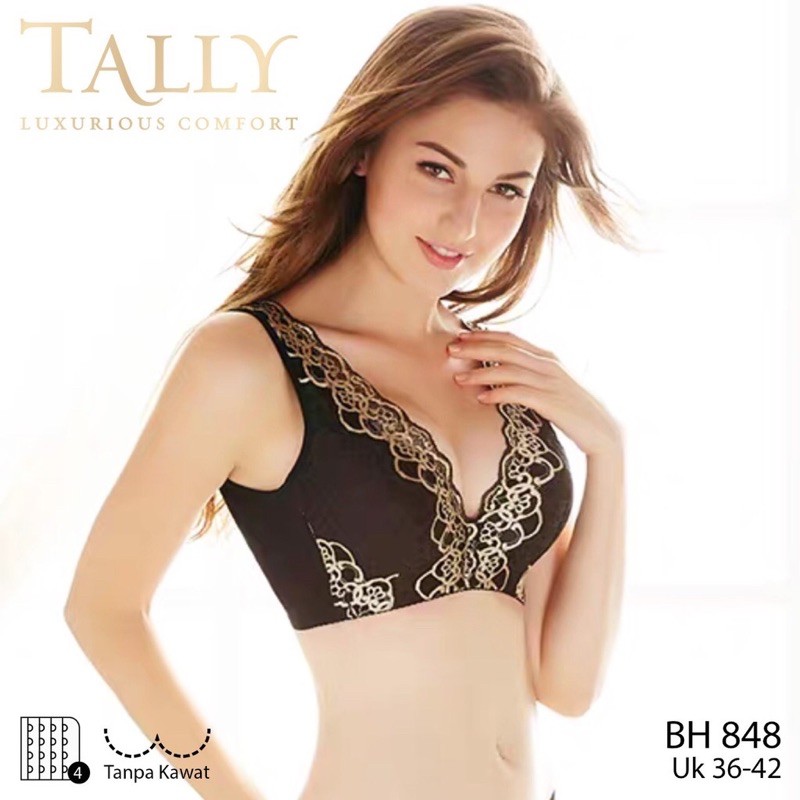 TALLY BRA BH 848 I TANPA KAWAT I SIZE 36 - 40 I CUP C | DESAIN MEWAH PENUTUP LEMAK