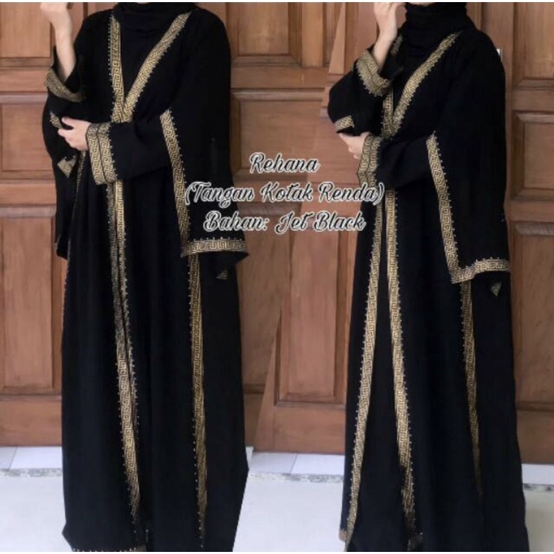 GAMIS ABAYA REHANA HITAM MURAH CANTIK TERLARIS