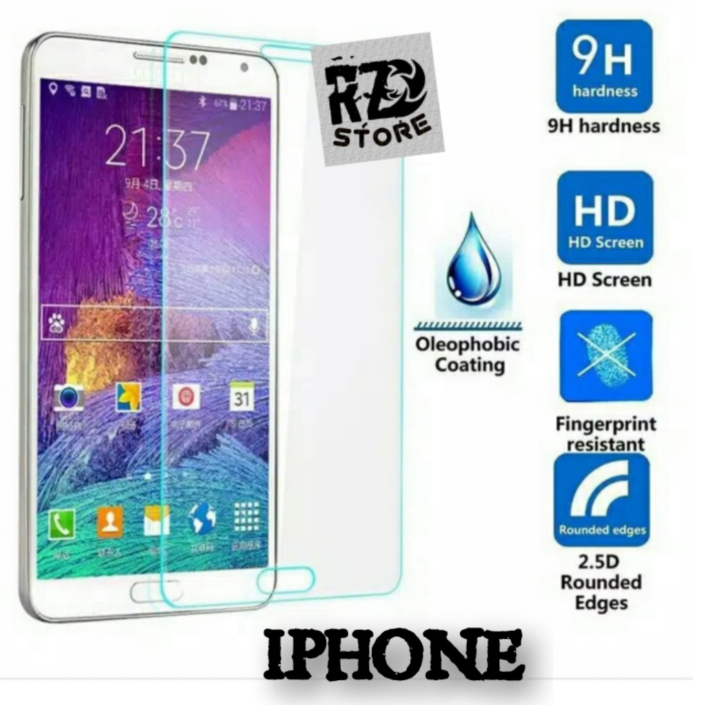 TEMPERED GLASS KACA IPHONE 4 5 6 7 8 X PLUS XS XR MAX PRO