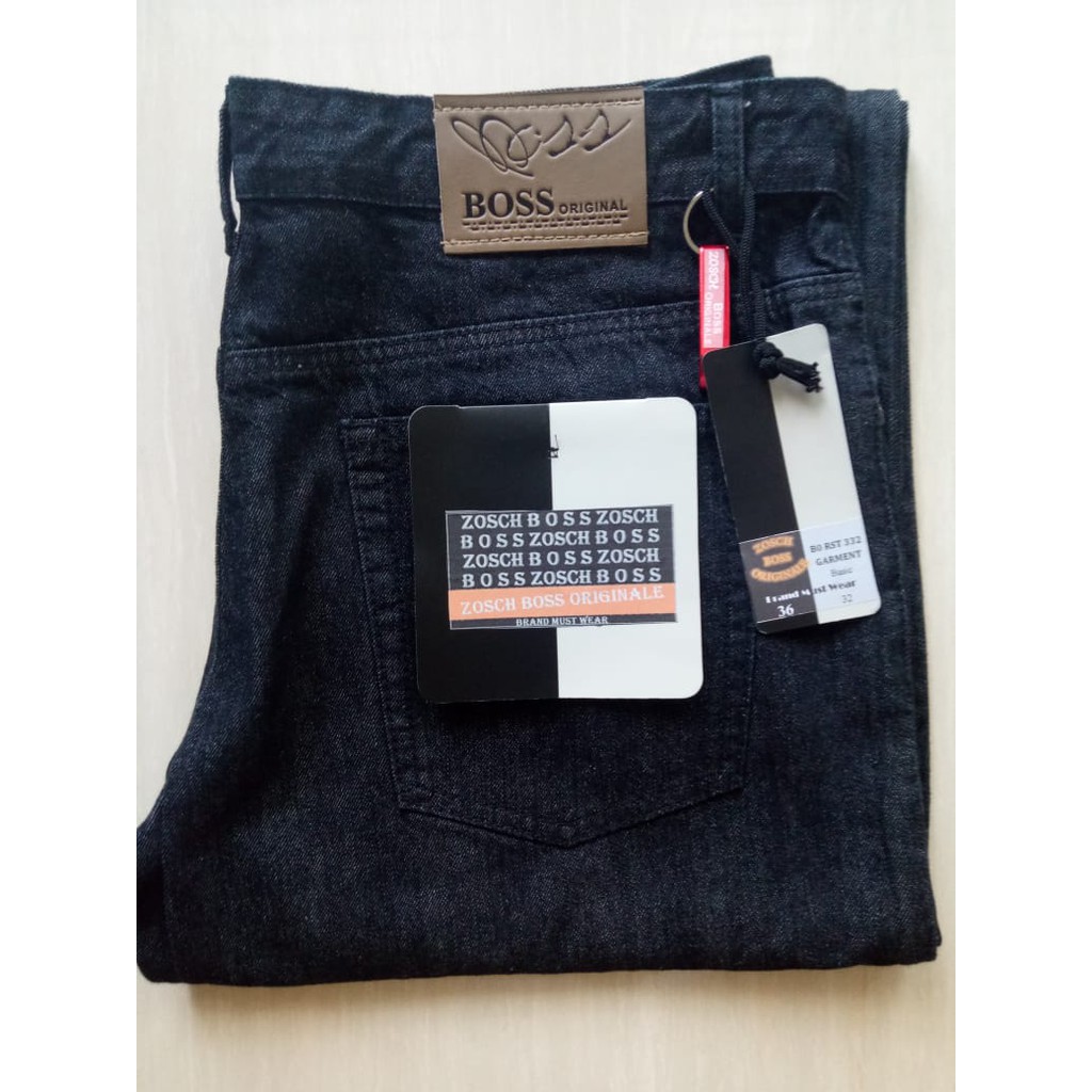  CELANA  PANJANG DENIM  GARMENT LEMBUT MERK  BOSS ORIGINALE 