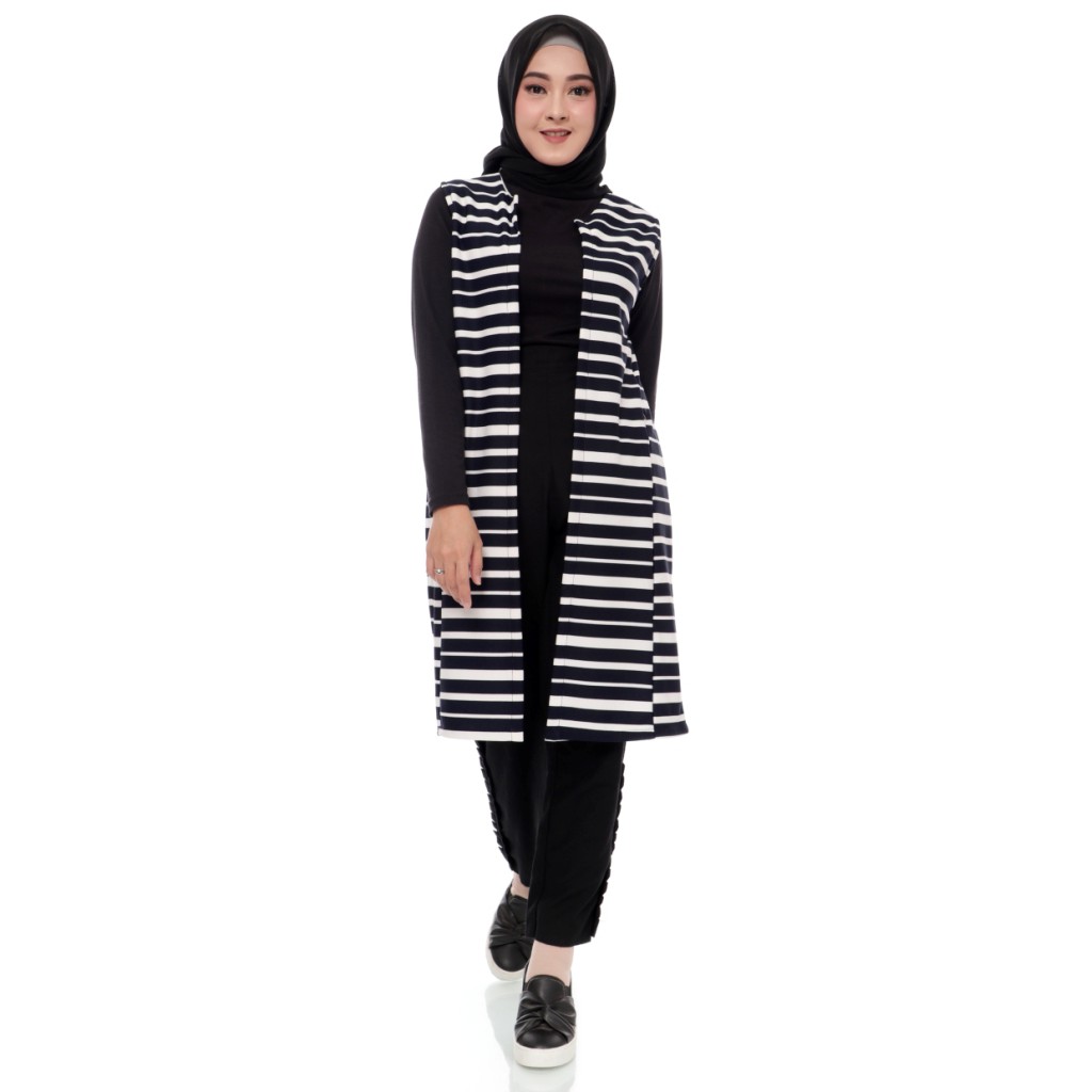 Outer Wear Muslim Wanita  kardigan Fit XL ZAHRA SIGNATURE -Outer Stripe Waffle
