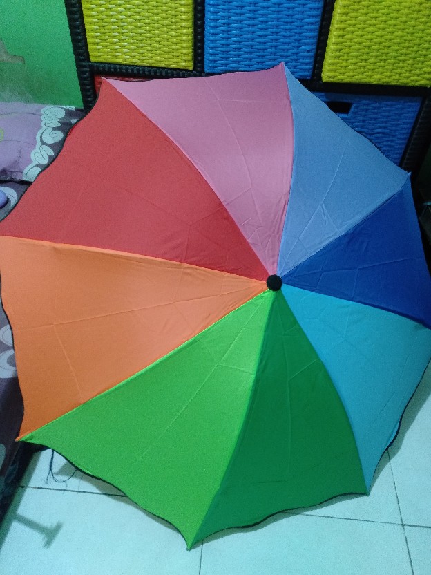 Tabasa Payung Lipat Mangkok Pelangi Warna Rainbow