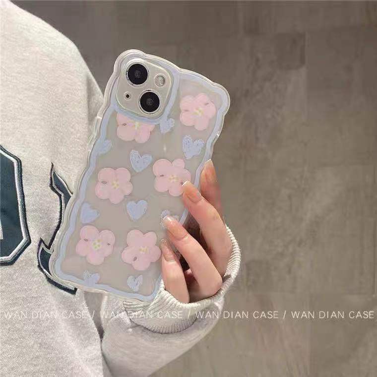 Soft Case Silikon TPU Transparan Motif Bunga Pink Untuk IPhone 13 12 Mini 11 10 Pro XS Max X XR 8 7 6 6S Plus SE 2020