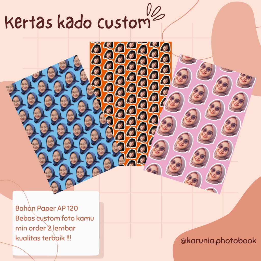 

KERTAS KADO CUSTOM // KERTAS KADO FOTO KAMU (free gift)