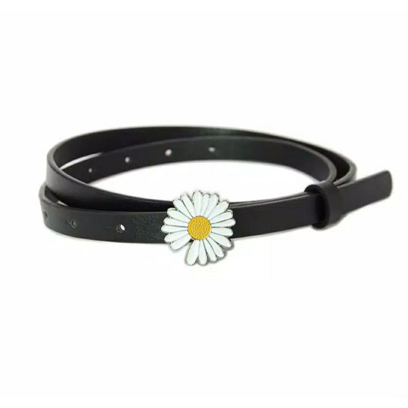 belt daisy /ikat pinggang kulit aksen bunga daisy