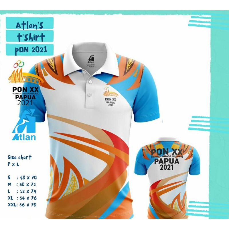 T-shirt/Baju/Kaos Kerah Pon XX Papua 2021 Full Printing Limited Edition