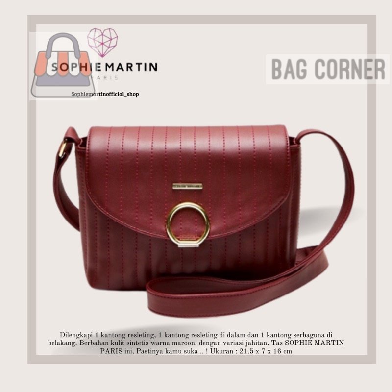 BagCorner - TAS MAROON SOPHIE MARTIN TERBARU TAS WANITA SOPHIE PARIS ORIGINAL TAS SELEMPANG TAS SLEM