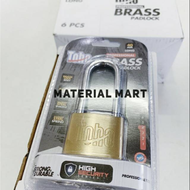 Gembok TOHO Kuningan | Gembok Rumah 40mm Panjang | Gembok Pagar 40 mm | Material Mart