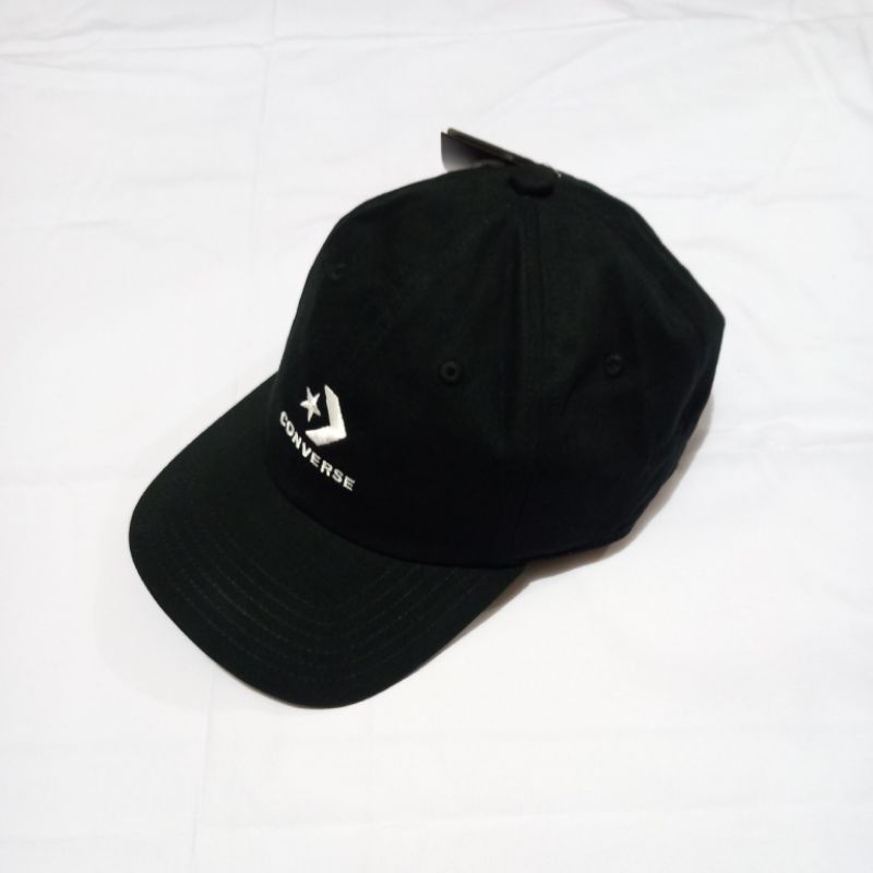 [[ COD ]] CAPS TOPI CONVERSE CHEVRON LOGO BLACK ORIGINAL