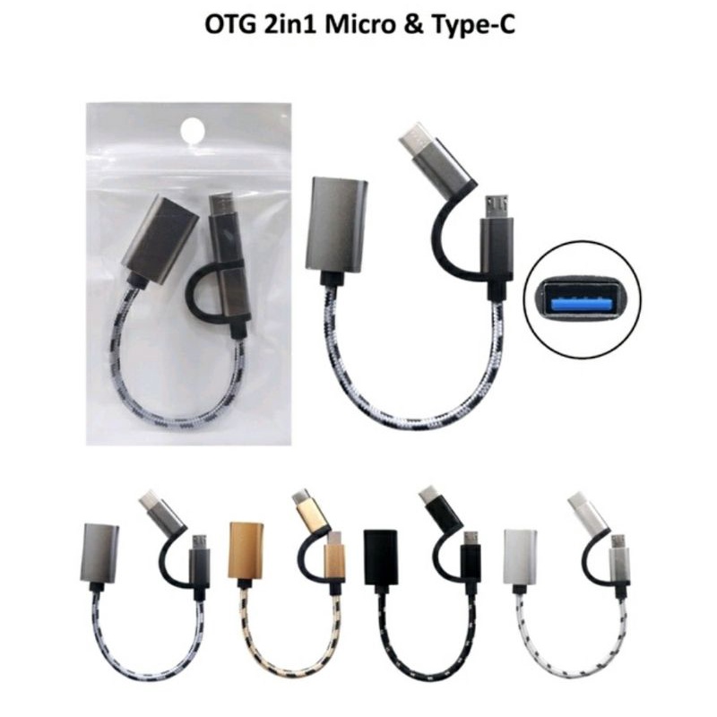 OTG 2 In 1 Micro Usb Type C Ke Usb 3.0 Kepala OTG