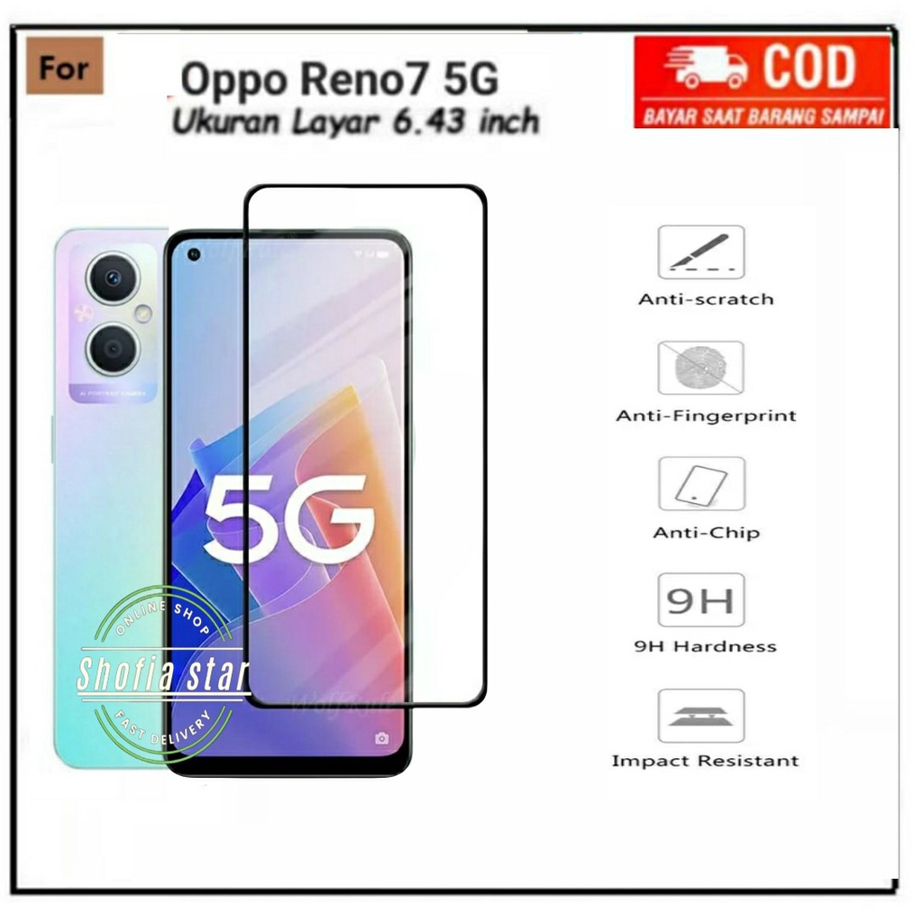 TEMPERED GLASS RENO 7 5G 7Z 5G TG LAYAR ANTIGORES KACA FULL COVER