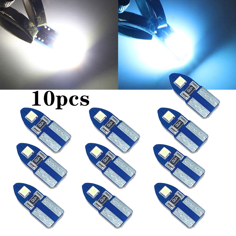 10pcs Lampu Bohlam Led T10 194 W5W Untuk Plat Nomor Mobil