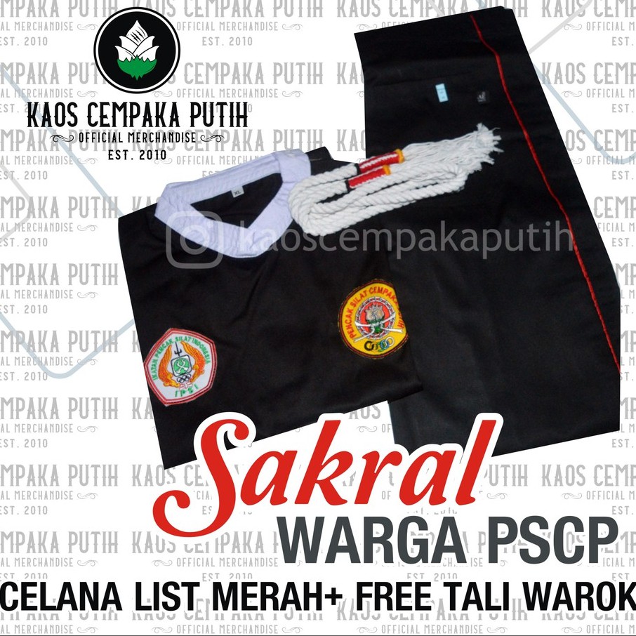 SAKRAL WARGA PSCP CELANA LIST MERAH - SAKRAL CEMPAKA PUTIH