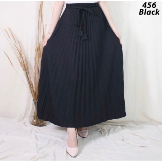 Rok Plisket Tali Lonceng Premium / Belia Pleated Skirt / Belia Jersey Moumbloe