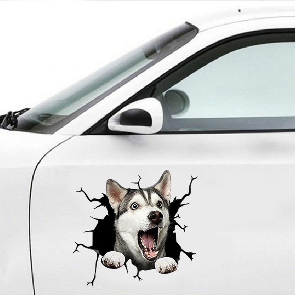 Lanfy Dog Head In The Crack Sticker Universal 1PCS PVC Aksesoris Rumah Aksesoris Mobil Decals Car-Styling Car Sticker Aksesoris Motor Stiker Dinding