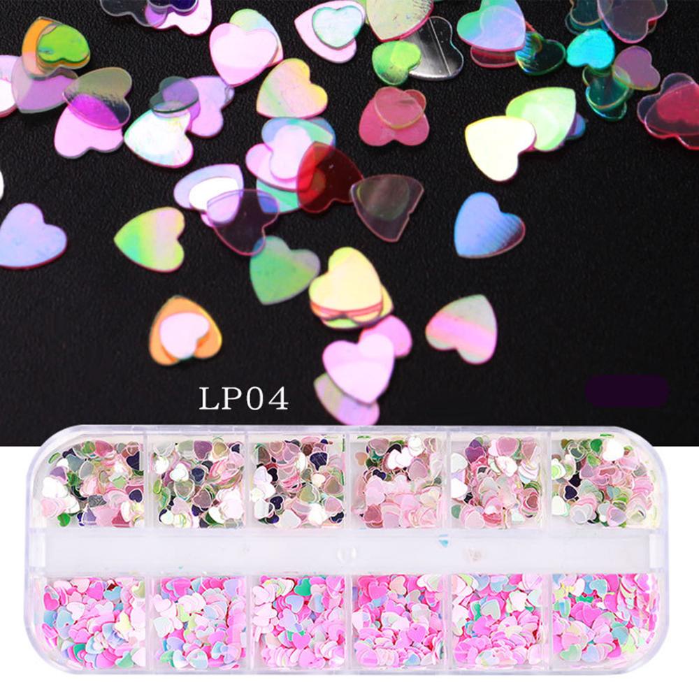 Lily Nail Sequin Hiasan Nail Art Kuku Serpihan Laser Desain Bulan Bintang Hati