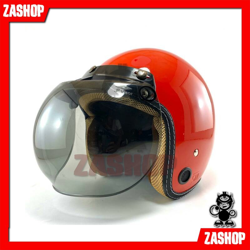 HELM BOGO POLOS HELM MOTOR SNI HELM BOGO DEWASA POLOS MERAH FERARI HELM
