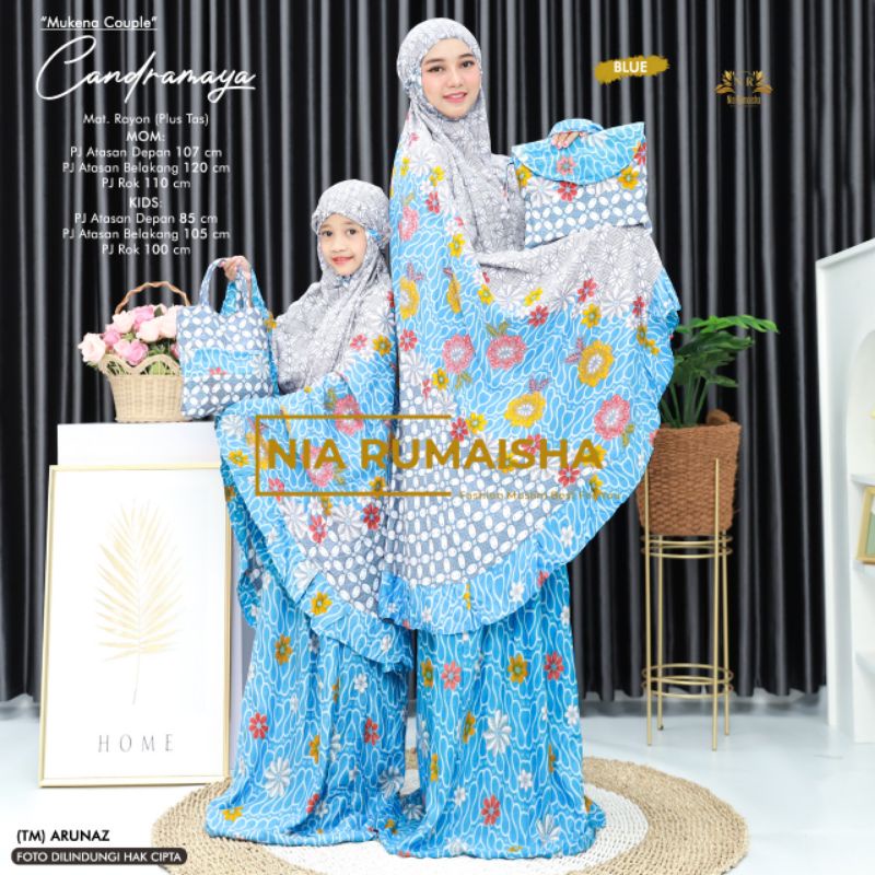 Mukena Couple Candramaya by Nia Rumaisha Bahan Rayon | Mukena Ibu Anak Batik