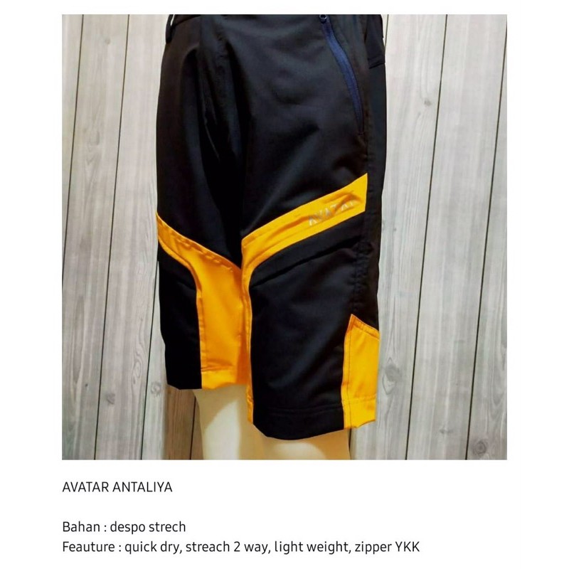celana pendek outdoor merk avatar