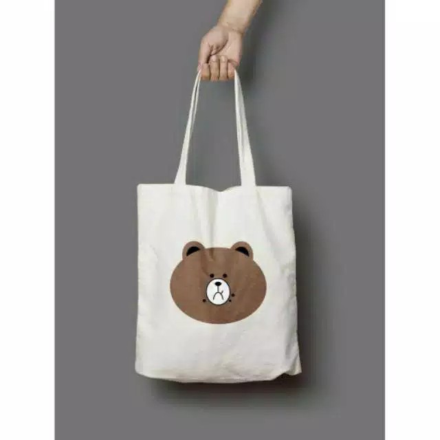 Girlshop10 - Tote Bag Tas Wanita Totebag Korea Resleting Motif Bear Tas Bahu