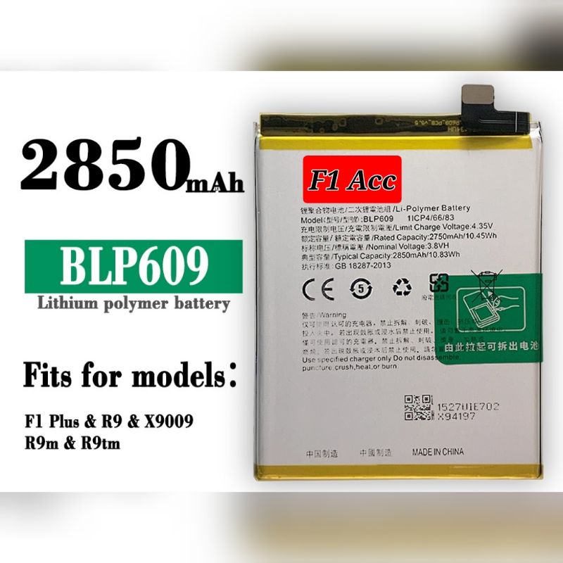 Baterai Oppo R9 F1+ X9009 BLP609 Baterai Oppo Blp609 F1 Plus R9 X9009 ORIGINAL