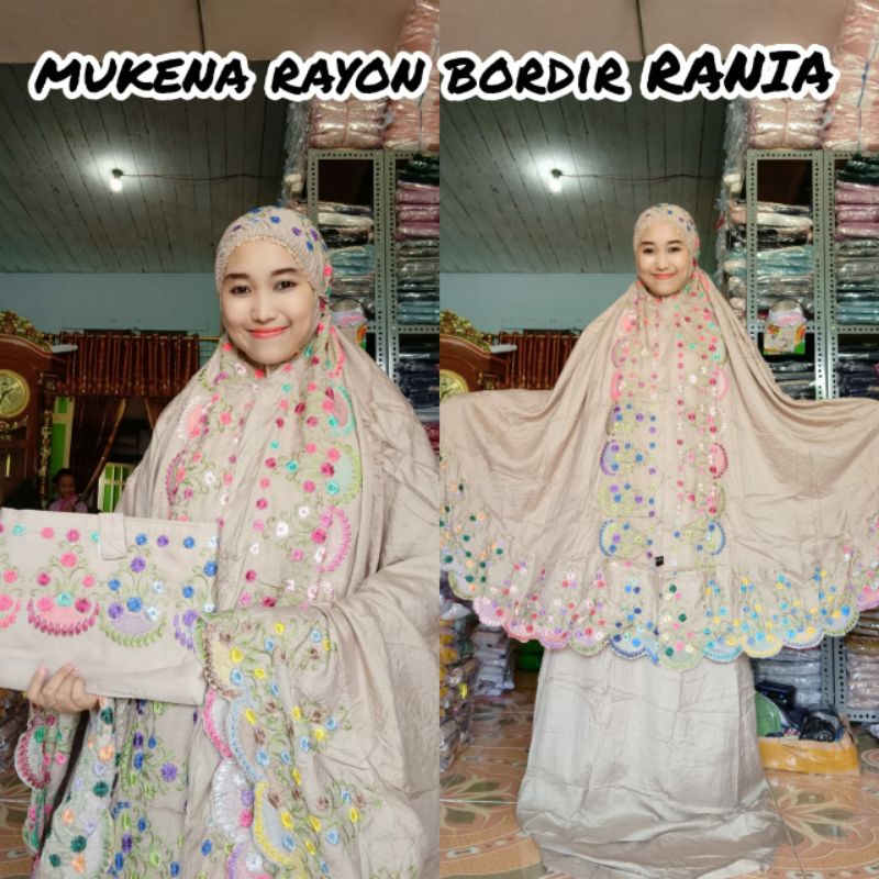 Mukena Rayon Bordir Rania/Mukena Atas Bawah/Putusan