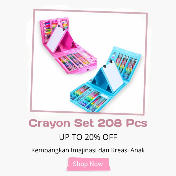 

Crayon Set 208 Pcs Pensil Warna Alat Lukis Mewarnai Gift Set Hadiah