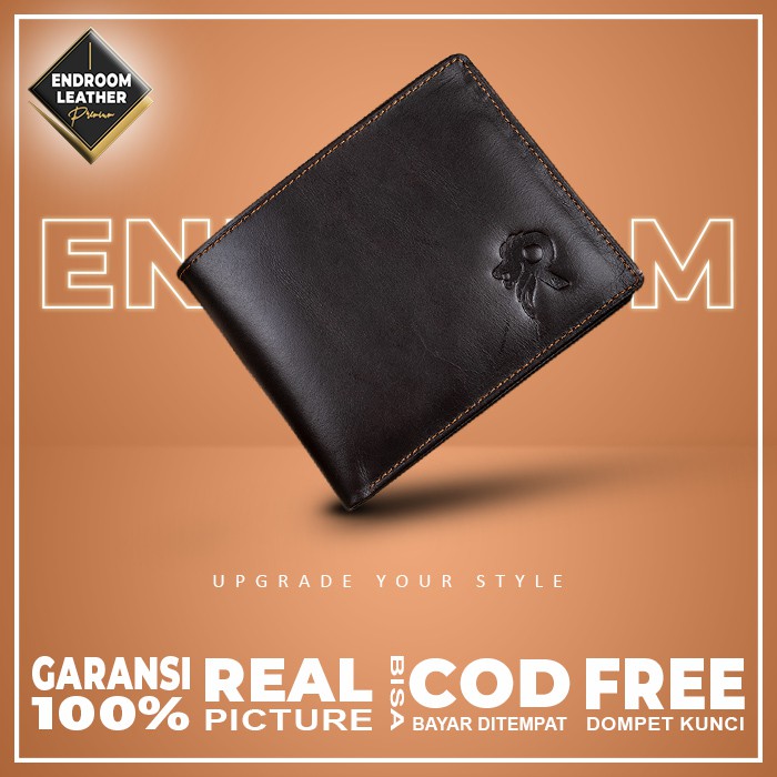 Dompet Kulit Pria Original Dompet Lipat Pendek Cowok Kulit Sapi Asli Premium Handmade Kekinian C5