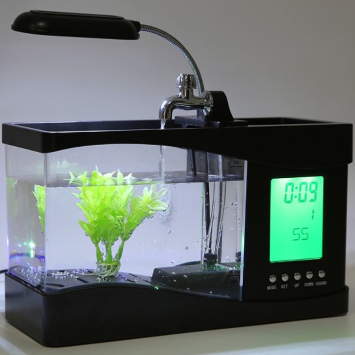 Aquarium Ikan Mini USB Desktop Fish Tank Running Water ...