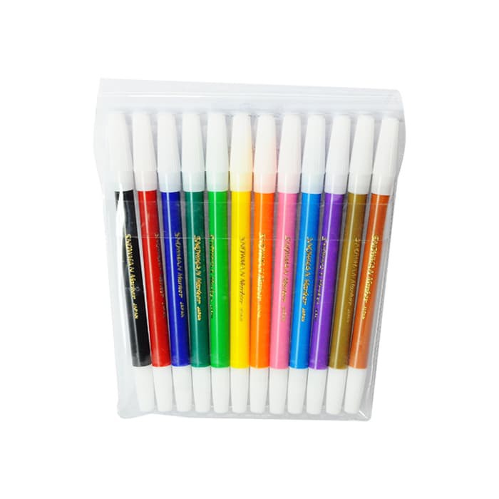 SPIDOL SNOWMAN COLOURED MARKER PW-12A, 12-PC SET, 1 SET