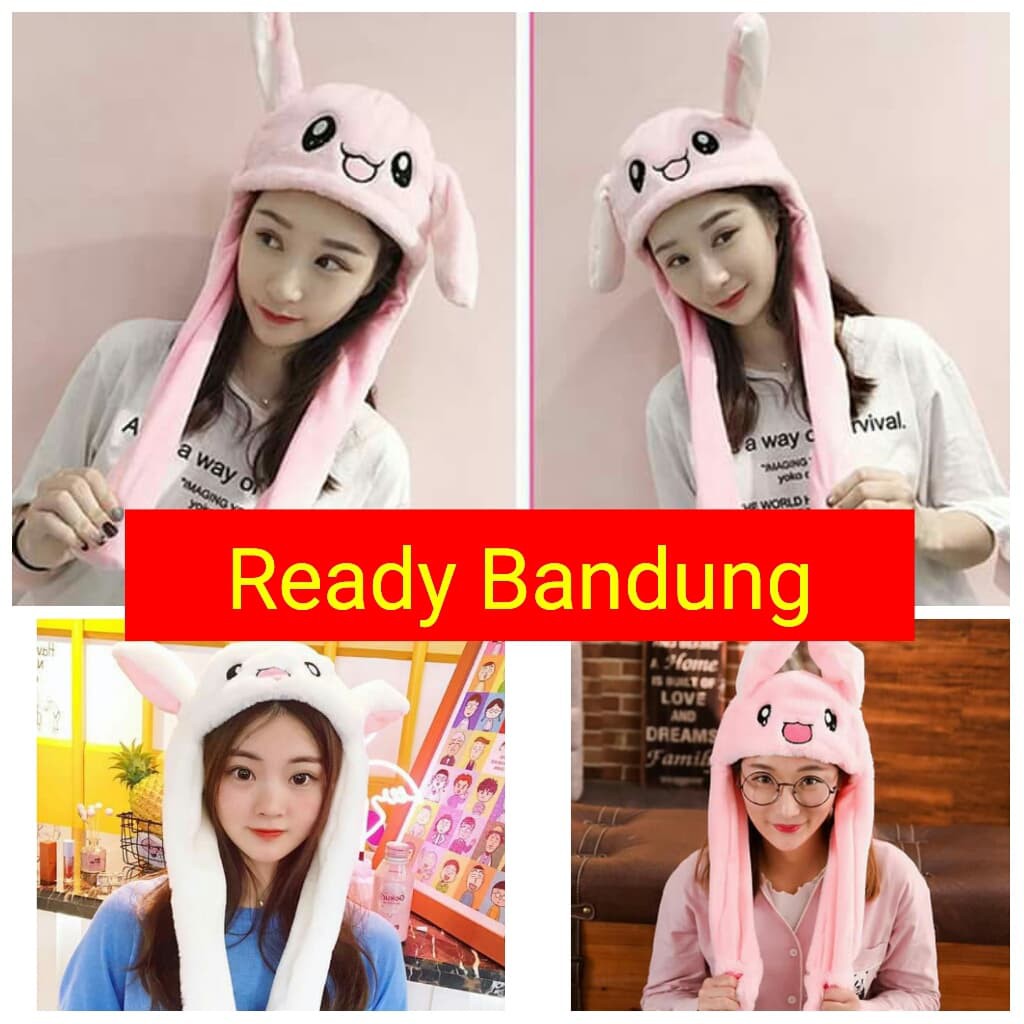 READY BANDUNG Topi bunny hat korean hat topi telinga naik turun topi kekinian