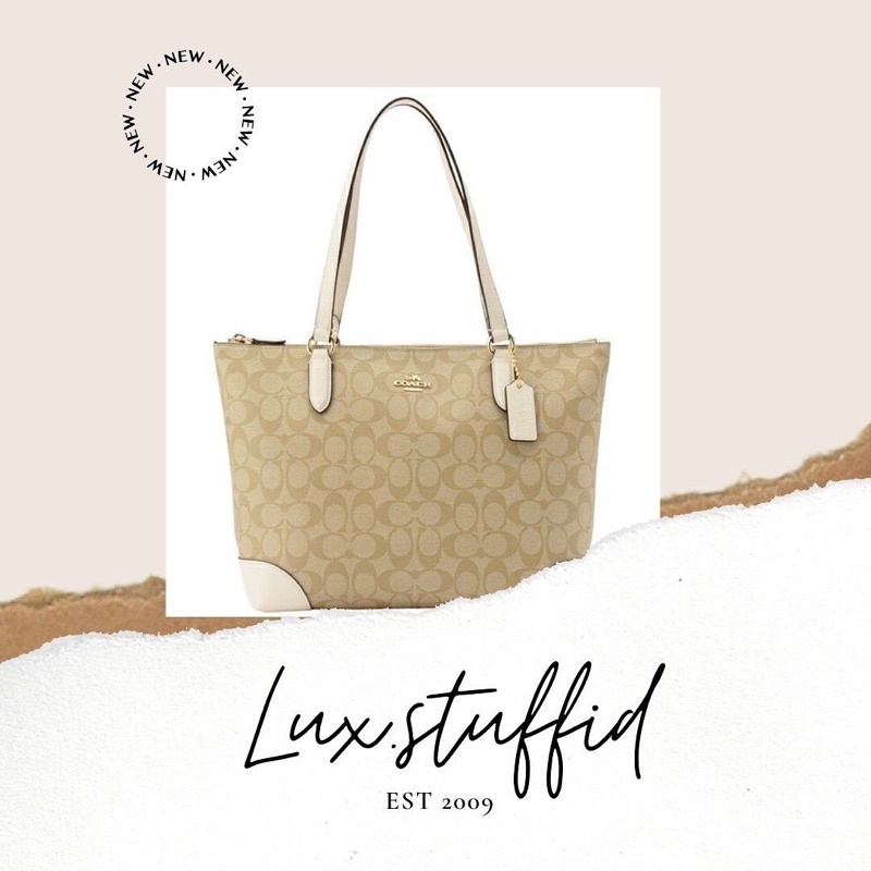 Coach signature Zip tote